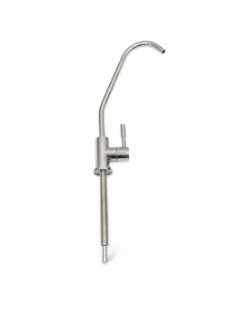 Wellon RO Faucet with Single Lever Handle | High Arc Drinking Water Tap | Brushed Stainless Steel Finish | Countertop Mount | For RO & Water Purifier